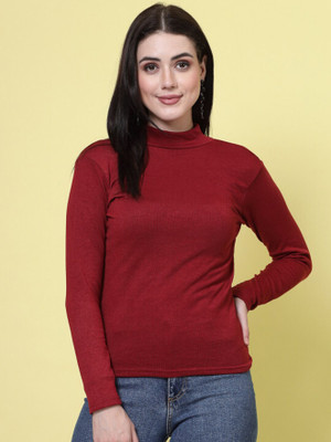 Trendystar Casual Self Design Women Maroon Top