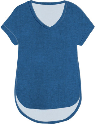 jovo Casual Self Design Women Light Blue Top