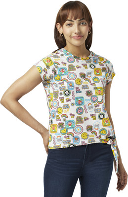 PEOPLE Casual Printed Women White Top