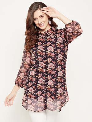 BITTERLIME Casual Printed Women Brown Top