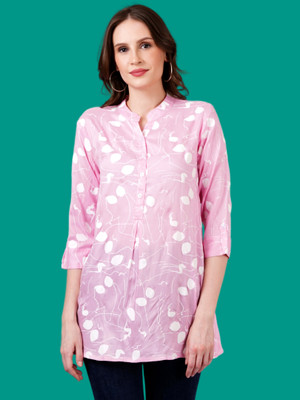JC4U Casual Printed Women Pink Top
