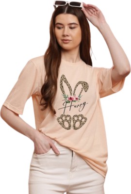 CNQFS FASHION Casual Printed Women Beige Top