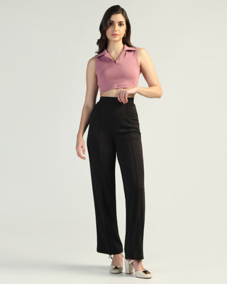 Flystitch Casual Self Design Women Pink Top