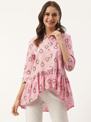 CREATIONESH Casual Printed Women Multicolor Top