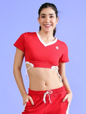 WEARDUDS Casual Self Design Women Red Top