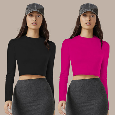 Maheshvi Casual Solid Women Pink Top