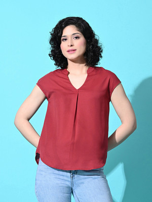 Raffaella Casual Solid Women Red Top