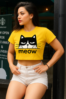 FASHIONCARNIVEL Casual Printed Women Yellow Top