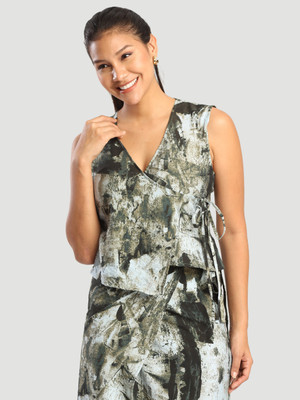 Bene Kleed Casual Tie & Dye Women Green Top