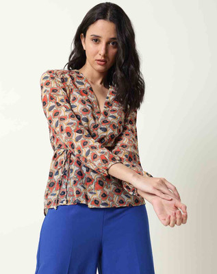 RAREISM Casual Printed Women Multicolor Top