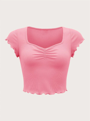 Nalax Designs Casual Solid Women Pink Top