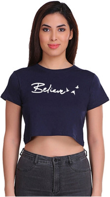 ANURUPAM FASHION Casual Printed Women Dark Blue Top