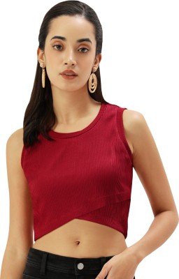 Martini Casual Self Design Women Red Top