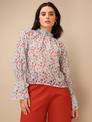 PURVAJA Casual Printed Women Multicolor Top
