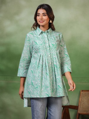 Sangria Casual Printed Women Green Top