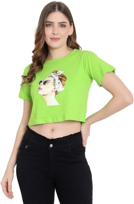 DEEPMAYRA COLLECTION Casual Printed Women Light Green Top