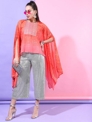 Vishudh Casual Printed Women Orange Top