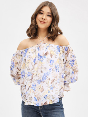 HARPA Casual Printed Women White Top