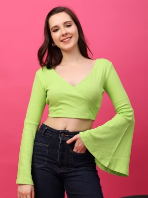 Cation Casual Solid Women Green Top