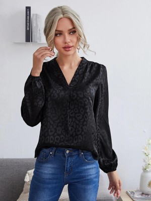 KOTTY Casual Printed Women Black, Grey Top