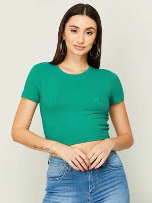 Ginger by Lifestyle Casual Solid Women Green Top