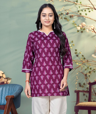 KALAVRITTA Casual Printed Women Purple Top