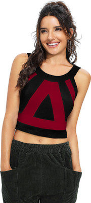 Shoponbit Casual Color Block Women Maroon Top