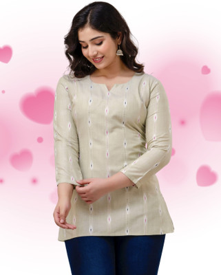 VROEGER Casual Self Design Women Green Top