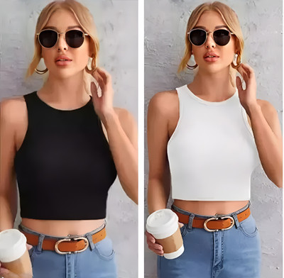 Manish Enterprises Casual Solid Women Black Top