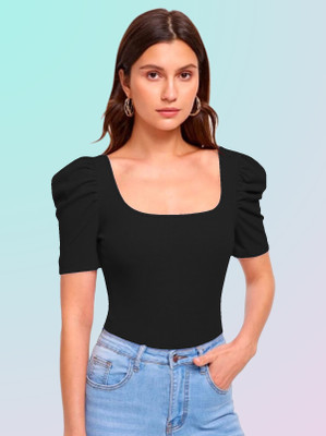 Dream Beauty Fashion Casual Solid Women Black Top