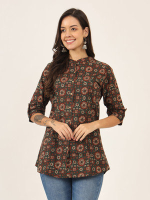DIVENA Women Floral Print A-line Kurta(Brown)