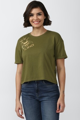 FOREVER 21 Casual Solid Women Green Top