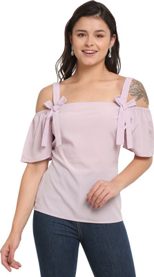 Aaradhya Fashion Casual Solid Women Purple Top