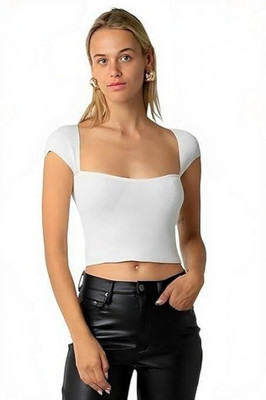 Siyara Party Solid Women Red Top