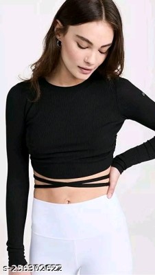 CUTEXT FASHION Party Solid Women Black Top
