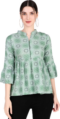 FNOCKS Casual Printed Women Green Top
