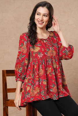 Ayaan Fashion Casual Floral Print Women Multicolor Top