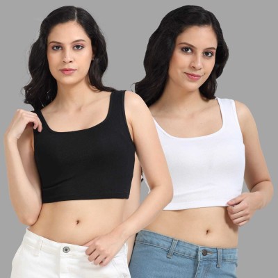 Chroma Style Casual Solid Women Black, White Top