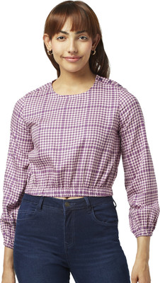 PEOPLE Casual Printed Women Pink Top