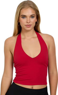 SIGHTBOMB Party Solid Women Red Top