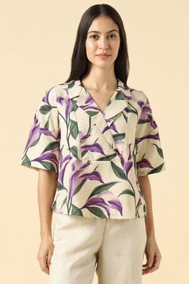 Allen Solly Casual Printed Women Beige Top