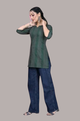 Texpaz Women Solid Anarkali Kurta(Green)