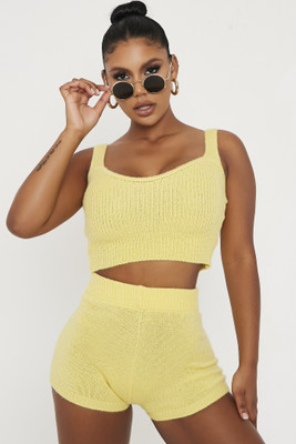 I Saw It First Casual Solid Women Yellow Top