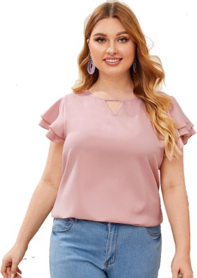 METRONAUT Casual Solid Women Pink Top