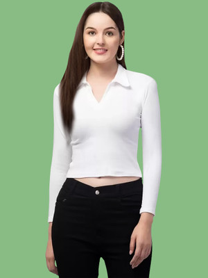 NAVYANKAA Casual Solid Women White Top