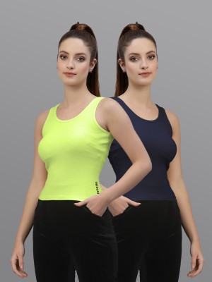 FRISKERS Casual Solid Women Light Green, Dark Blue Top