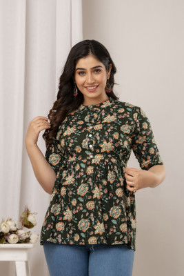 Vivan Enterprises Casual Printed Women Green, Yellow Top