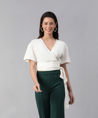 OXOLLOXO Casual Solid Women White Top