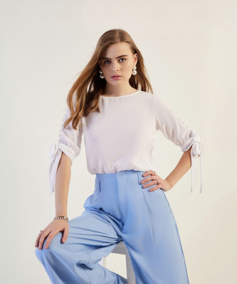 Freehand by The Indian Garage Co. Casual Solid Women White Top