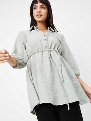 MAX Casual Printed Women Green Top